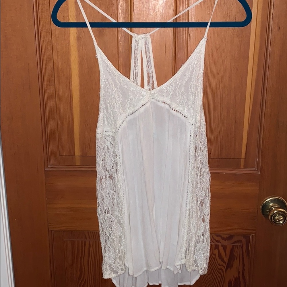 Lacey white top